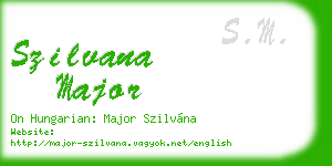 szilvana major business card